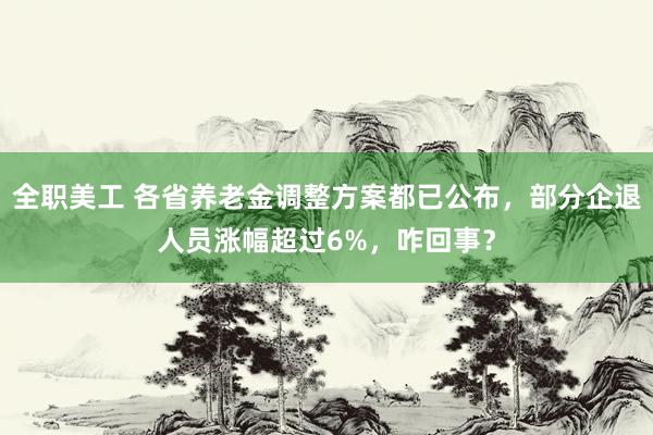 全职美工 各省养老金调整方案都已公布，部分企退人员涨幅超过6%，咋回事？