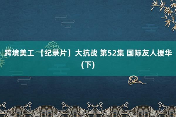 跨境美工 【纪录片】大抗战 第52集 国际友人援华(下)