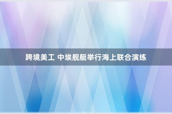 跨境美工 中埃舰艇举行海上联合演练