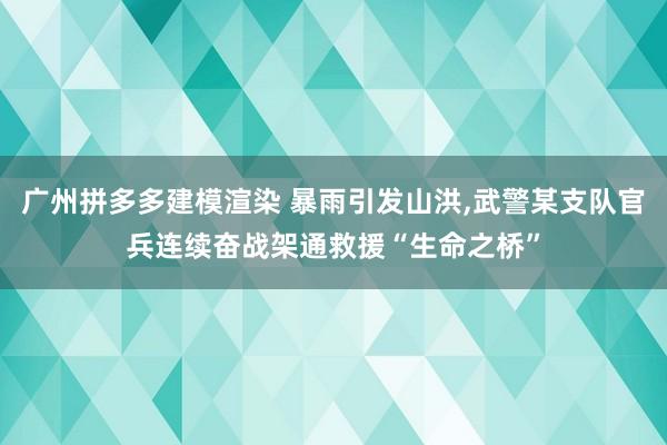 广州拼多多建模渲染 暴雨引发山洪,武警某支队官兵连续奋战架通救援“生命之桥”