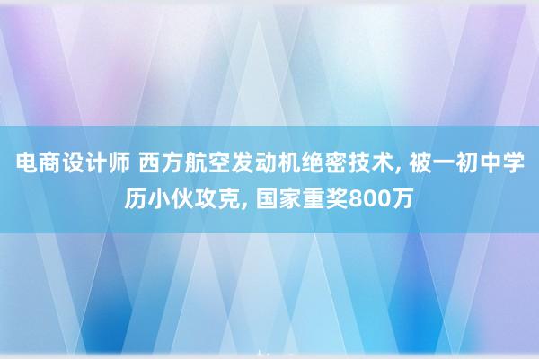 电商设计师 西方航空发动机绝密技术, 被一初中学历小伙攻克, 国家重奖800万