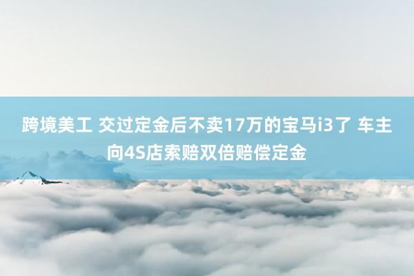 跨境美工 交过定金后不卖17万的宝马i3了 车主向4S店索赔双倍赔偿定金