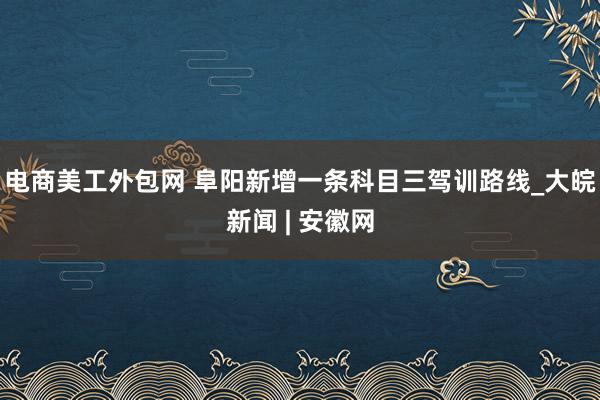 电商美工外包网 阜阳新增一条科目三驾训路线_大皖新闻 | 安徽网